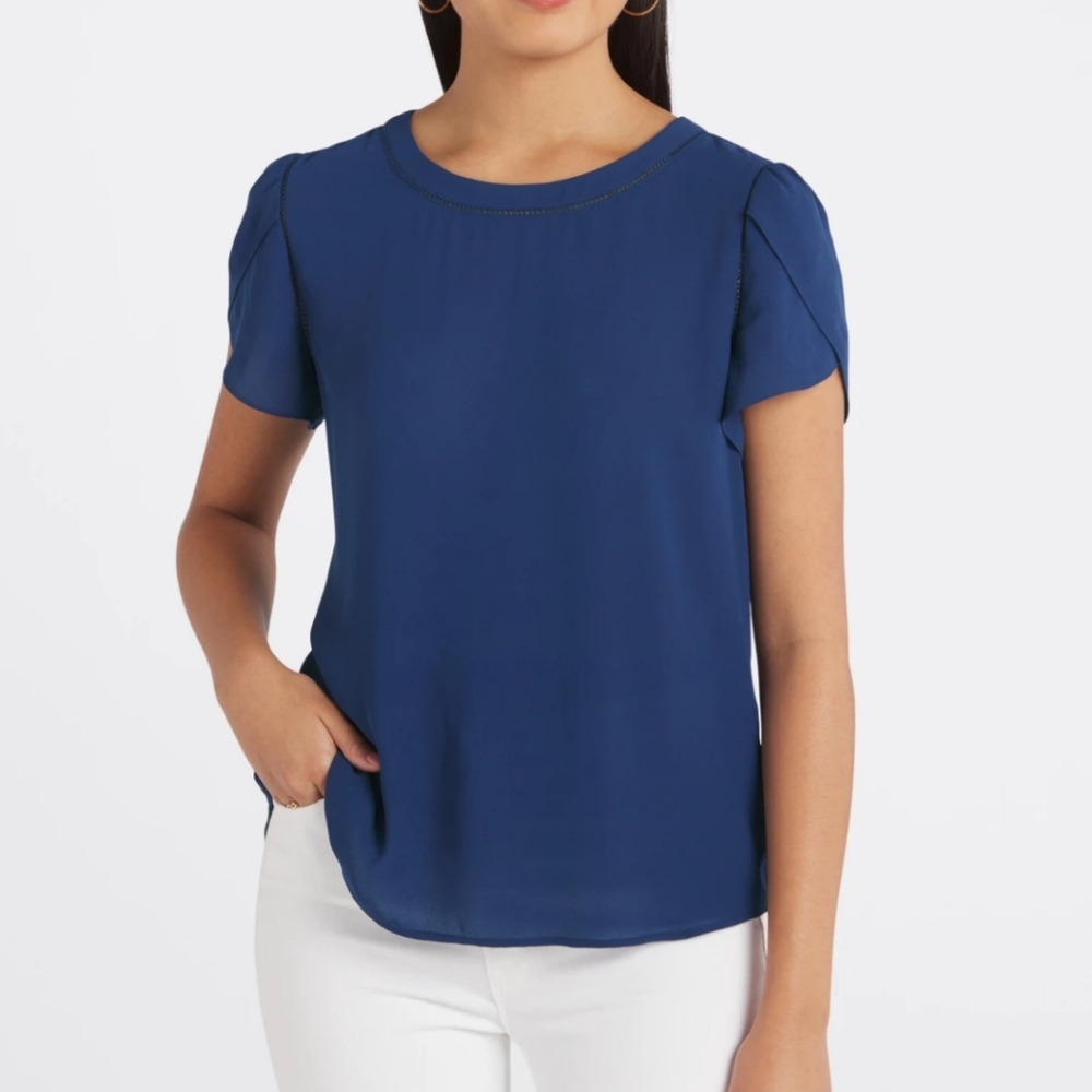Lakynn Lattice Detail Button Back Blouse